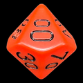 Chessex Opaque Orange & Black Percentile Dice
