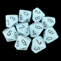 Chessex Opaque Pastel Blue & Black 10 x D10 Dice Set