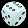 Chessex Opaque Pastel Blue &amp; Black 16mm D6 Spot Dice