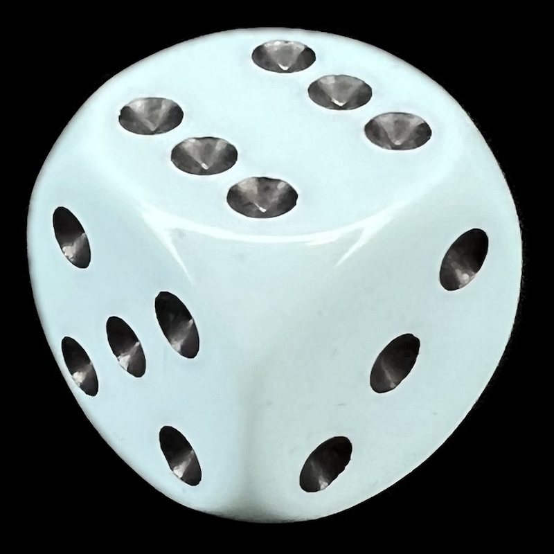 Chessex Opaque Pastel Blue &amp; Black 16mm D6 Spot Dice