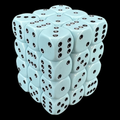 Chessex Opaque Pastel Blue &amp; Black 36 x D6 Dice Set