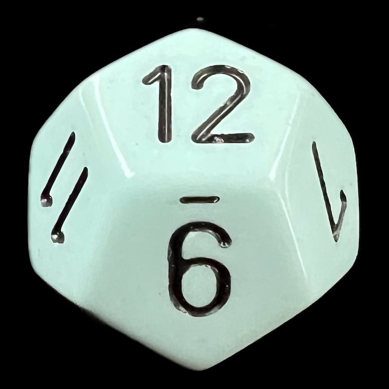 Chessex Opaque Pastel Blue & Black D12 Dice