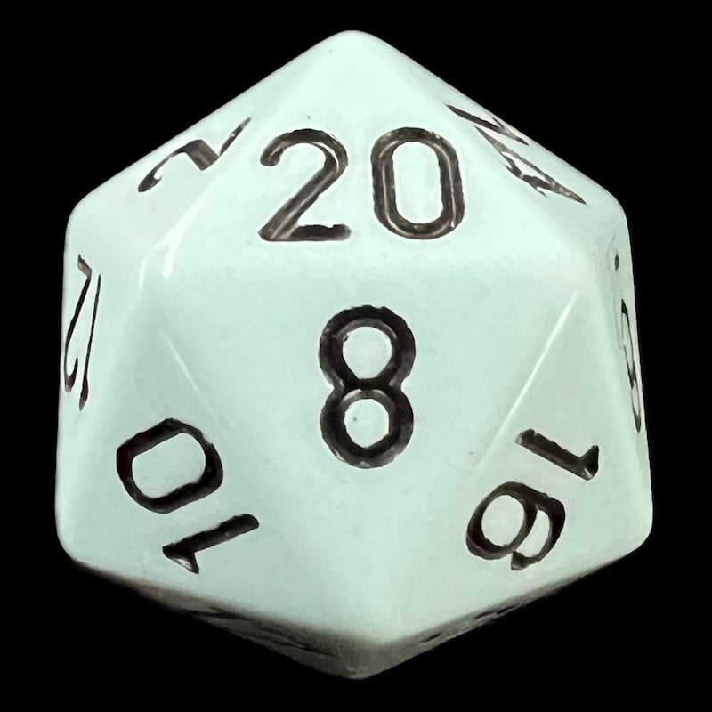 Chessex Opaque Pastel Blue & Black D20 Dice