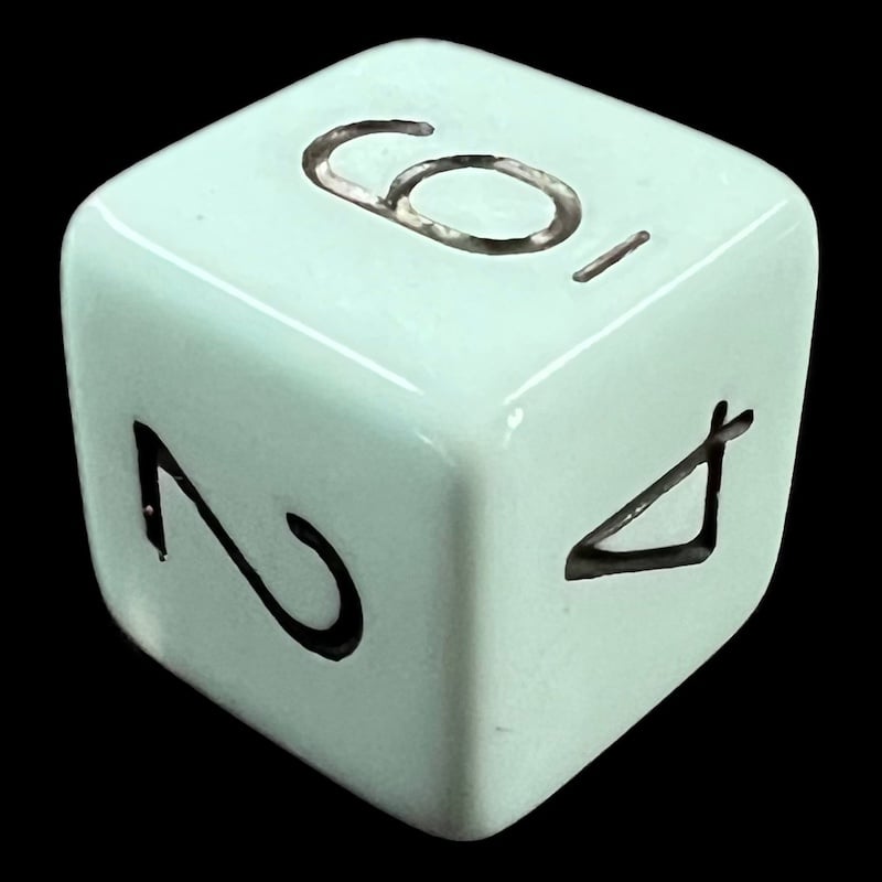 Chessex Opaque Pastel Blue & Black D6 Dice