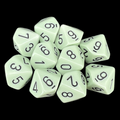 Chessex Opaque Pastel Green & Black 10 x D10 Dice Set