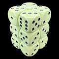 Chessex Opaque Pastel Green & Black 12 x D6 Dice Set