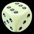 Chessex Opaque Pastel Green &amp; Black 16mm D6 Spot Dice