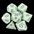 Chessex Opaque Pastel Green &amp; Black 7 Dice Polyset