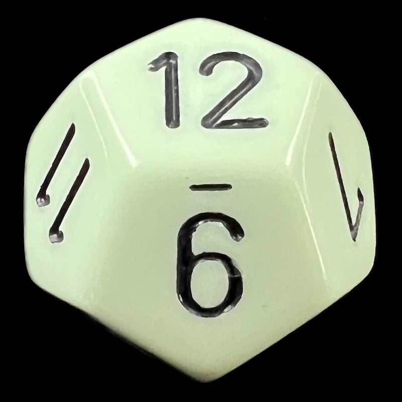Chessex Opaque Pastel Green & Black D12 Dice