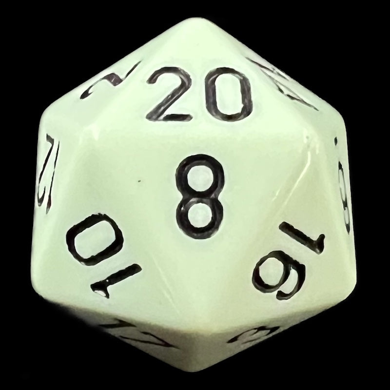 Chessex Opaque Pastel Green & Black D20 Dice