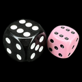 Chessex Opaque Pastel Pink & Black 12mm D6 Spot Dice