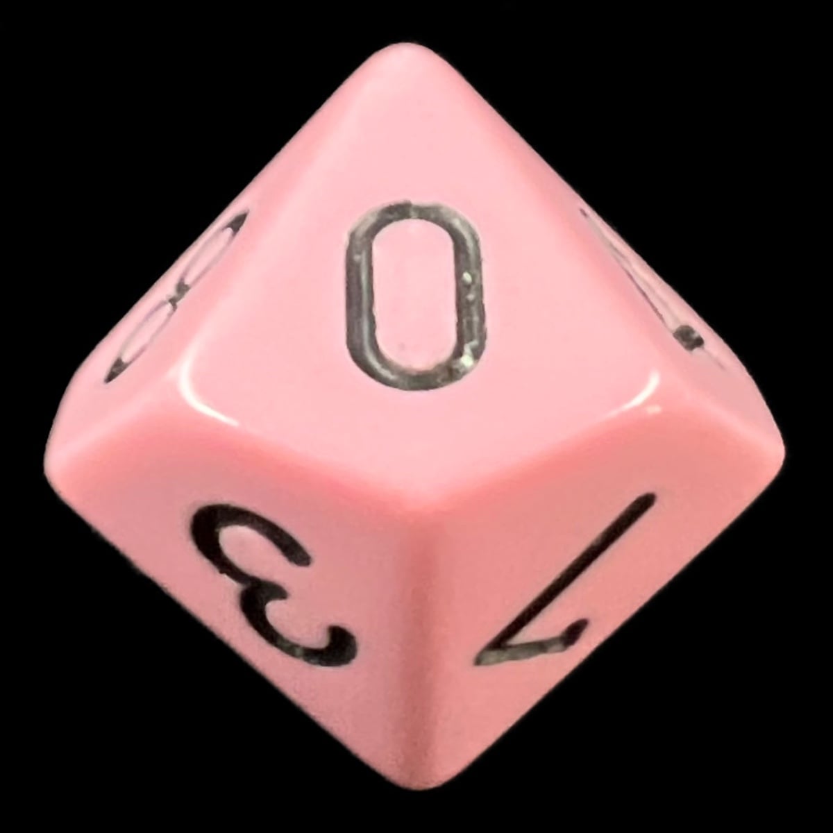 Chessex Opaque Pastel Pink & Black D10 Dice
