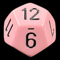 Chessex Opaque Pastel Pink & Black D12 Dice