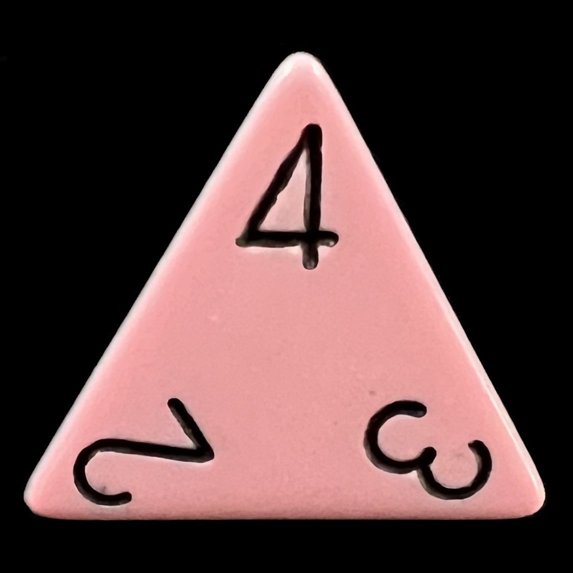 Chessex Opaque Pastel Pink & Black D4 Dice