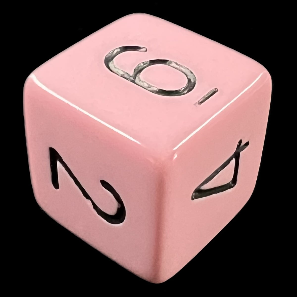 Chessex Opaque Pastel Pink & Black D6 Dice