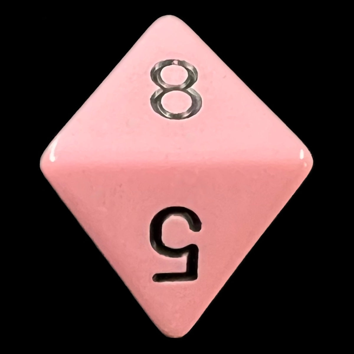 Chessex Opaque Pastel Pink & Black D8 Dice