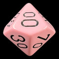 Chessex Opaque Pastel Pink & Black Percentile Dice