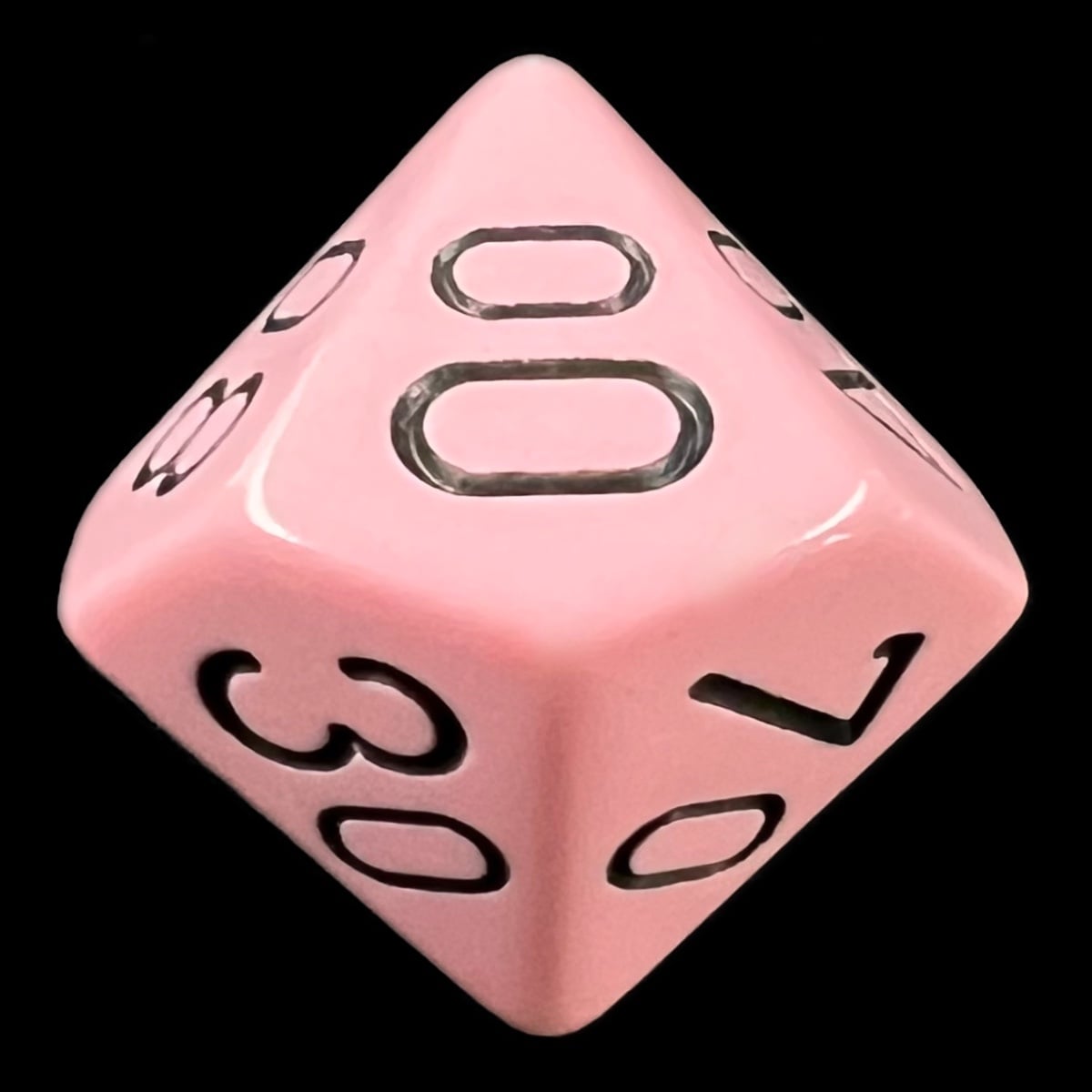 Chessex Opaque Pastel Pink & Black Percentile Dice
