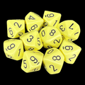 Chessex Opaque Pastel Yellow &amp; Black 10 x D10 Dice Set