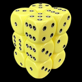 Chessex Opaque Pastel Yellow & Black 12 x D6 Dice Set