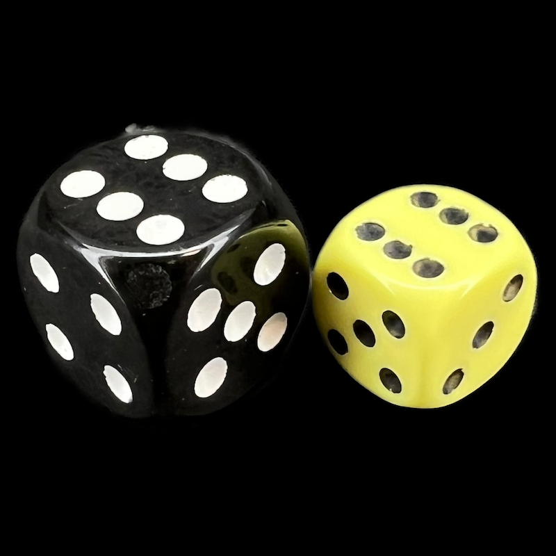 Chessex Opaque Pastel Yellow &amp; Black 36 x D6 Dice Set