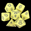 Chessex Opaque Pastel Yellow & Black 7 Dice Polyset