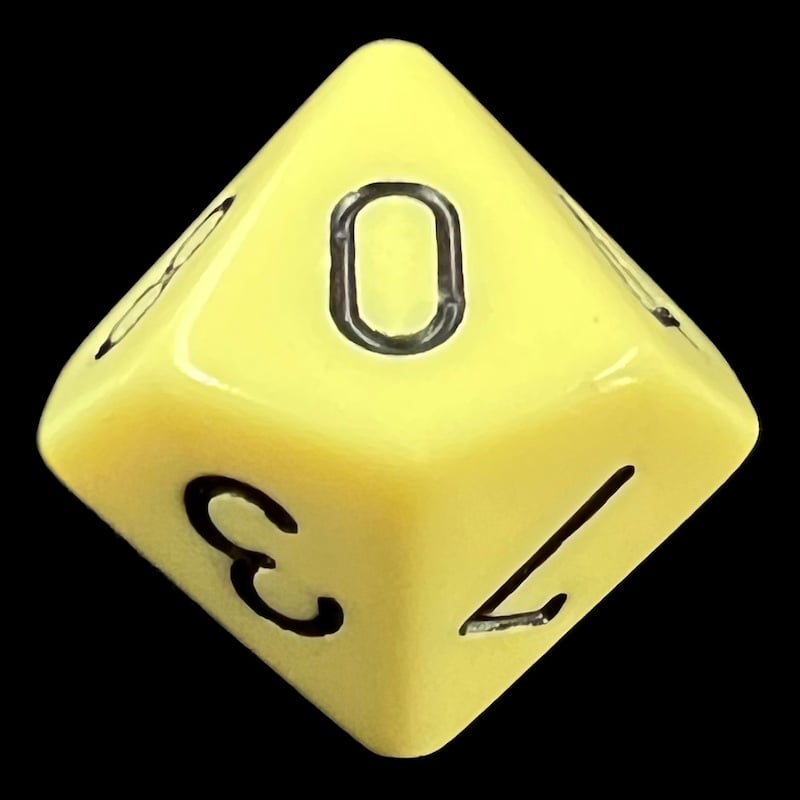 Chessex Opaque Pastel Yellow & Black D10 Dice