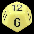 Chessex Opaque Pastel Yellow & Black D12 Dice