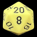 Chessex Opaque Pastel Yellow & Black D20 Dice