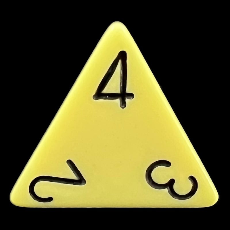Chessex Opaque Pastel Yellow & Black D4 Dice
