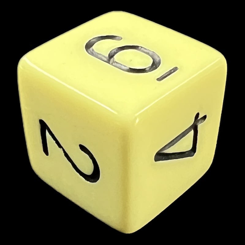 Chessex Opaque Pastel Yellow & Black D6 Dice