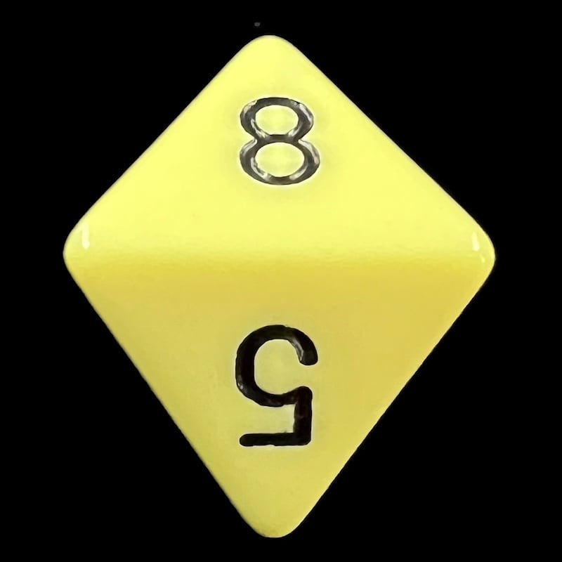 Chessex Opaque Pastel Yellow & Black D8 Dice