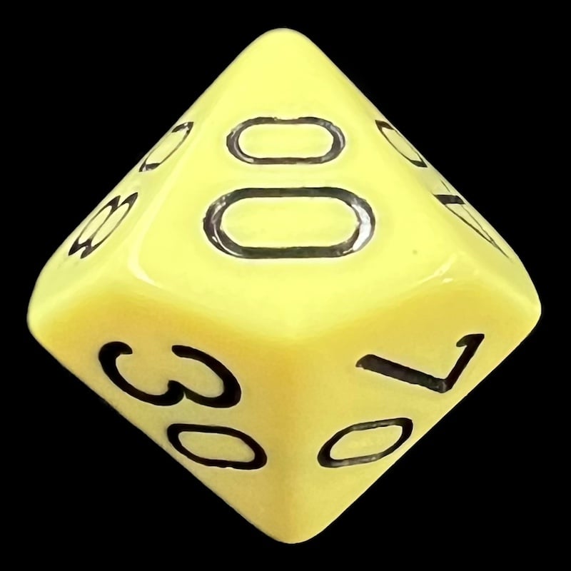 Chessex Opaque Pastel Yellow & Black Percentile Dice