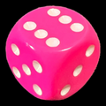 Chessex Opaque Pink & White 16mm D6 Spot Dice
