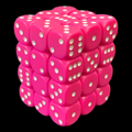 Chessex Opaque Pink & White 36 x D6 Dice Set