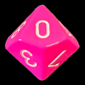 Chessex Opaque Pink & White D10 Dice