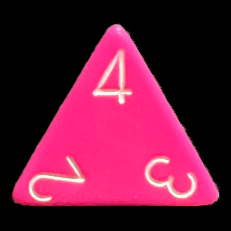 Chessex Opaque Pink & White D4 Dice