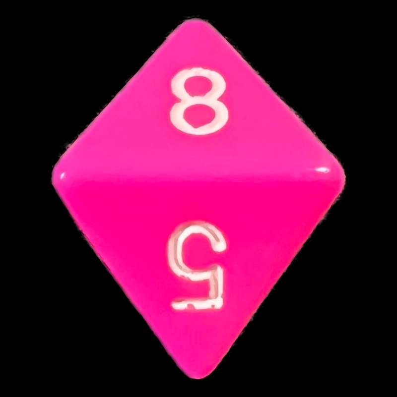Chessex Opaque Pink & White D8 Dice