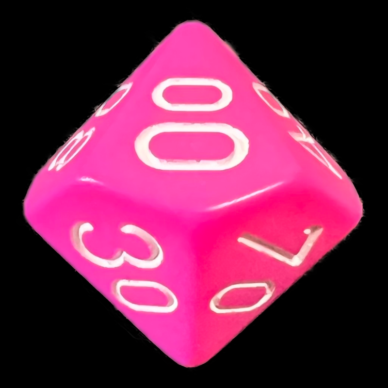Chessex Opaque Pink & White Percentile Dice