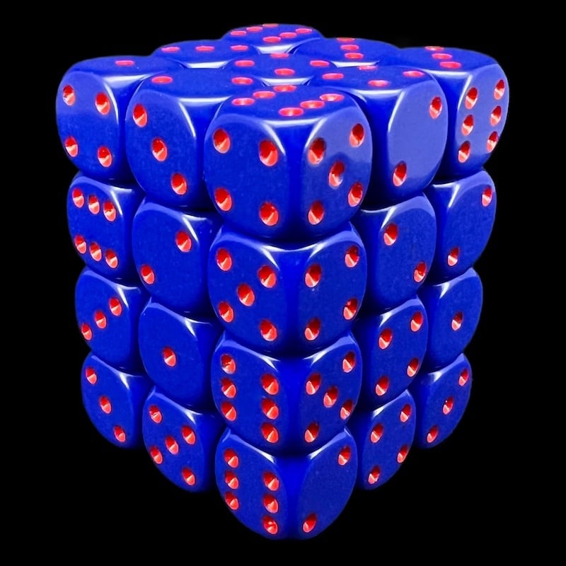 Chessex Opaque Purple & Red 36 x D6 Dice Set - Discontinued