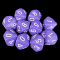 Chessex Opaque Purple & White 10 x D10 Dice Set