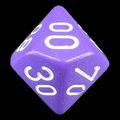 Chessex Opaque Purple & White Percentile Dice