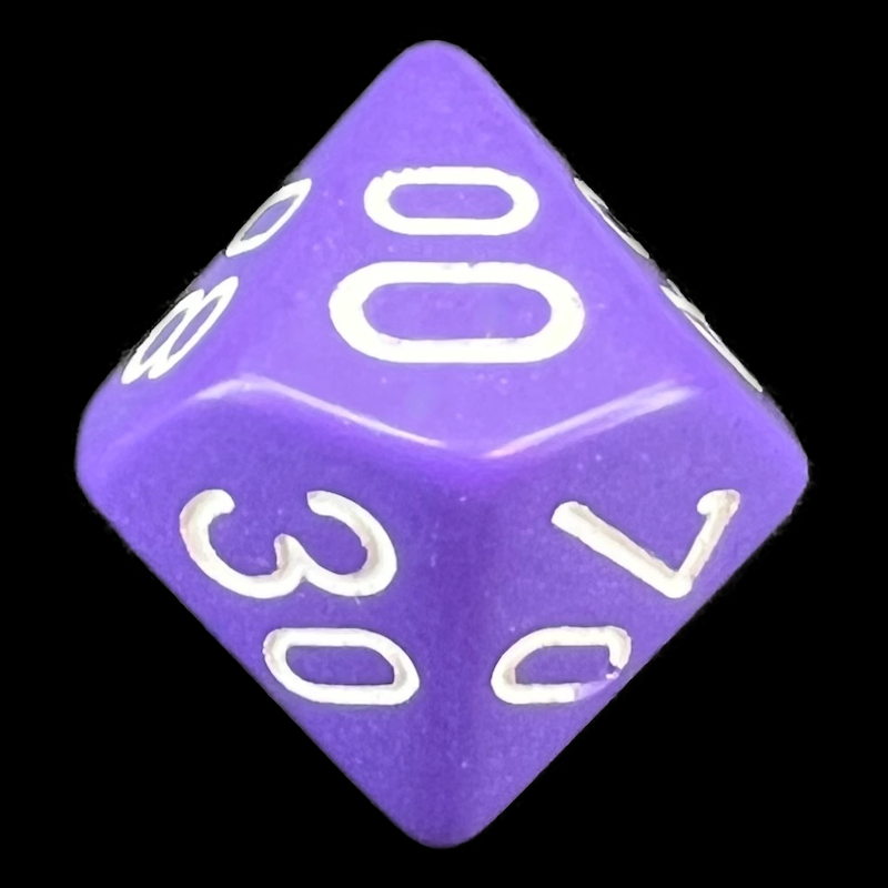 Chessex Opaque Purple & White Percentile Dice