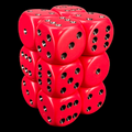 Chessex Opaque Red & Black 12 x D6 Dice Set
