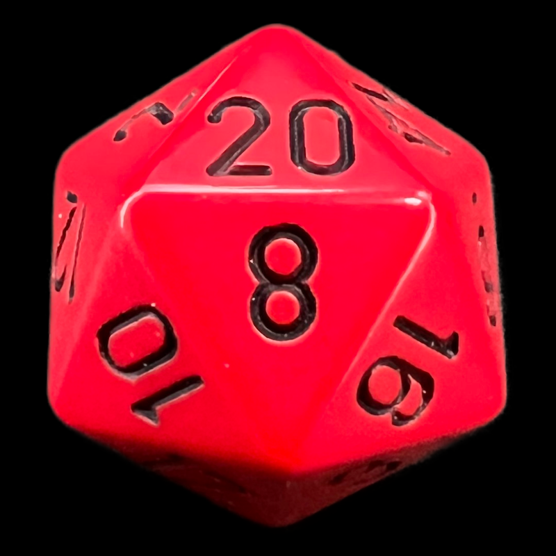 Chessex Opaque Red & Black D20 Dice