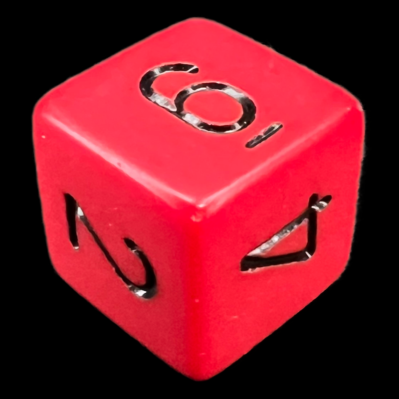 Chessex Opaque Red & Black D6 Dice