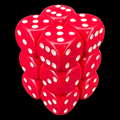 Chessex Opaque Red & White 12 x D6 Dice Set