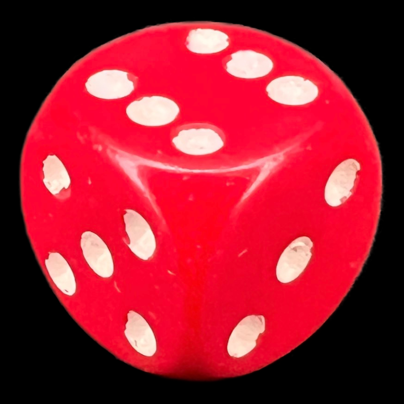 Chessex Opaque Red & White 16mm D6 Spot Dice