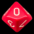 Chessex Opaque Red & White D10 Dice