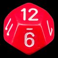Chessex Opaque Red & White D12 Dice